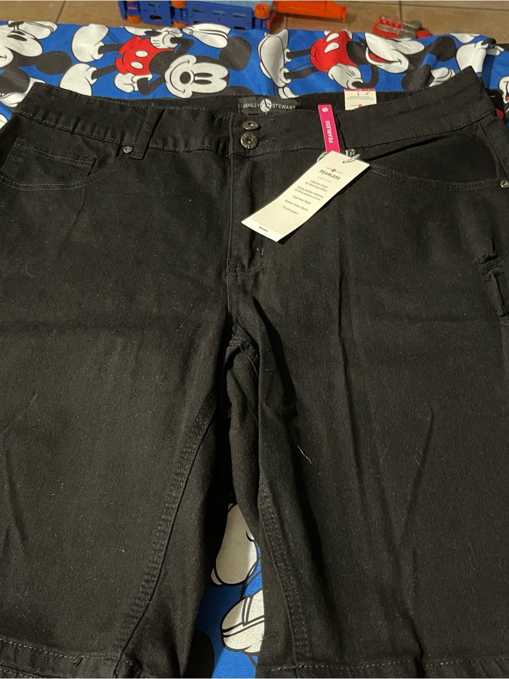 Ashley Stewart Black demin Stretch shorts